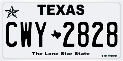 TX license plate CWY2828