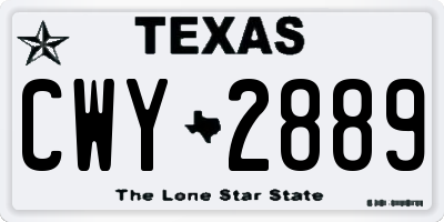 TX license plate CWY2889