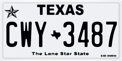 TX license plate CWY3487