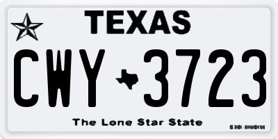 TX license plate CWY3723