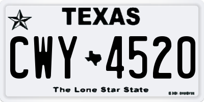 TX license plate CWY4520