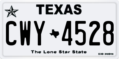 TX license plate CWY4528