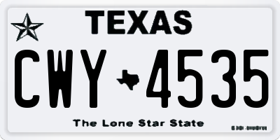 TX license plate CWY4535