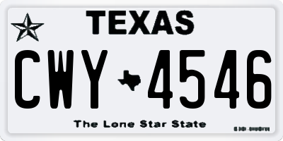 TX license plate CWY4546