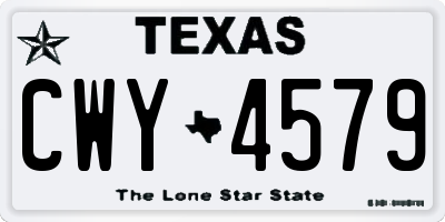TX license plate CWY4579
