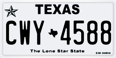 TX license plate CWY4588