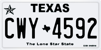 TX license plate CWY4592