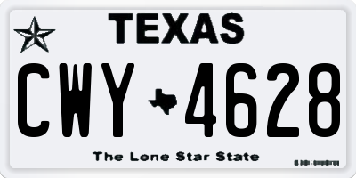 TX license plate CWY4628