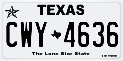 TX license plate CWY4636