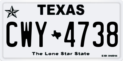 TX license plate CWY4738