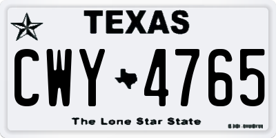 TX license plate CWY4765