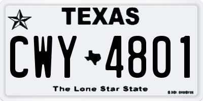 TX license plate CWY4801