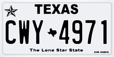 TX license plate CWY4971