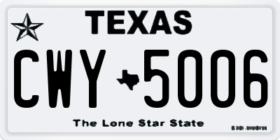 TX license plate CWY5006
