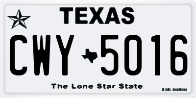 TX license plate CWY5016