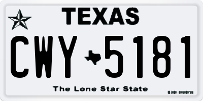 TX license plate CWY5181