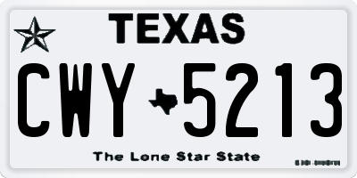 TX license plate CWY5213