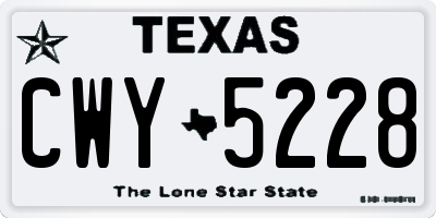 TX license plate CWY5228