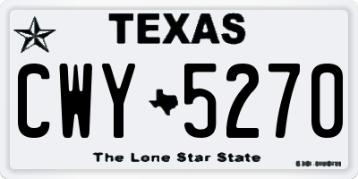 TX license plate CWY5270