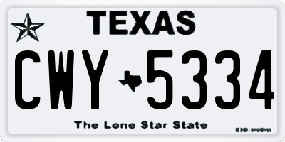 TX license plate CWY5334