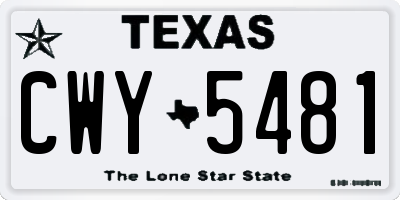 TX license plate CWY5481