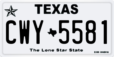 TX license plate CWY5581