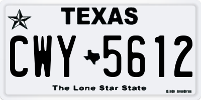 TX license plate CWY5612