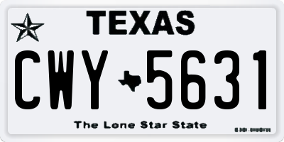 TX license plate CWY5631