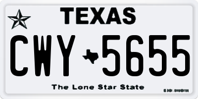 TX license plate CWY5655