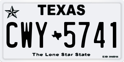 TX license plate CWY5741