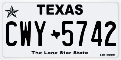 TX license plate CWY5742