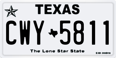 TX license plate CWY5811