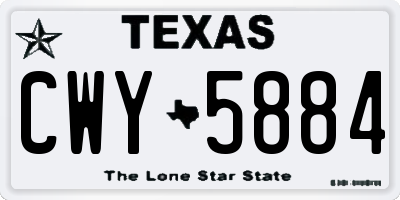 TX license plate CWY5884