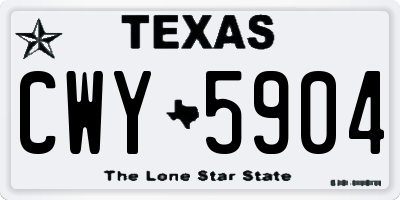 TX license plate CWY5904