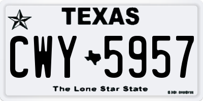 TX license plate CWY5957