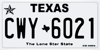 TX license plate CWY6021