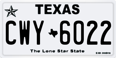 TX license plate CWY6022