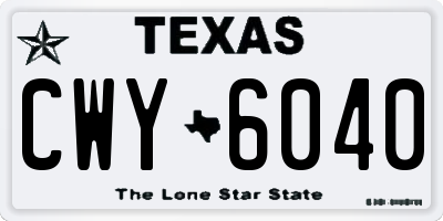 TX license plate CWY6040