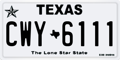 TX license plate CWY6111