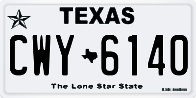TX license plate CWY6140