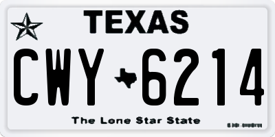 TX license plate CWY6214