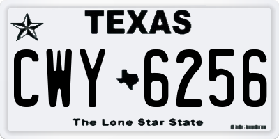 TX license plate CWY6256