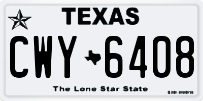 TX license plate CWY6408