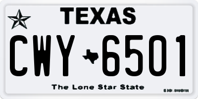 TX license plate CWY6501