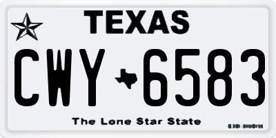 TX license plate CWY6583