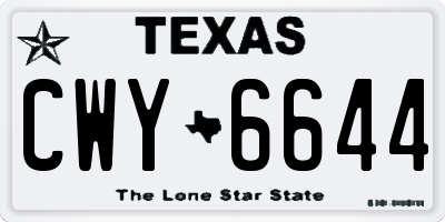 TX license plate CWY6644
