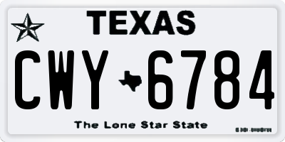 TX license plate CWY6784