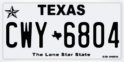 TX license plate CWY6804