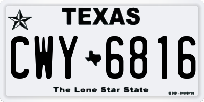 TX license plate CWY6816