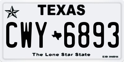 TX license plate CWY6893